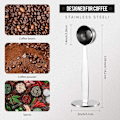 Miniatyrbillede 2 af 7: 2-i-1 Espresso Tamper Rustfrit Stål Kaffeske, Dobbelt-ende Design til Præcis Kaffemåling og Pulverpresning, Velegnet til Hjemmet, Dessert