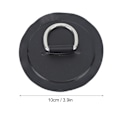 Miniatyrbillede 5 af 5: 4 stk. Sorte D-Ring Patches PVC Rund Form Stærk Rustfrit Stål D-Ring Pude til Båd Flot Paddle Board