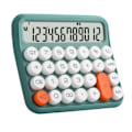 Miniatyrbillede 1 af 5: 12-cifret lommeregner med stor LCD-skærm, store knapper, standard mekanisk kontakt, til kontor, skole, hjem, olivengrøn