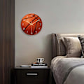 Miniatyrbild 5 av 6: Klocka i form av basketboll - väggklocka med tyst akrylverk