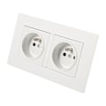 Miniatyrbild 3 av 5: 1PC Fransk Standard Vägguttag, Vit PC Material Panel AC 110~250V, 16A 2 Vägar