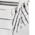 Miniatyrbillede 4 af 8: Cantilever Værktøjskasse Metal Foldbar Bærbar Autovedligeholdelse Opbevaring Organizer Rustfrit Stål 3 Lag 5 Bakker 460