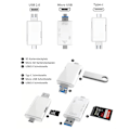 Miniatyrbillede 3 af 5: SD/TF kortlæser, 6-i-1 USB OTG adapter med stik til kort
