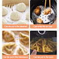Miniatyrbild 5 av 5: 100 st Dumpling Papper Ångbåtspapper 15cm Ångbåtskorg Med Hål, Papper För Luftfritös, Bakning