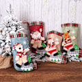 Miniatyrbild 3 av 7: 3D Julstrumpor, Perfekt Juldekoration Med Hängögla För Stora Julstrumpspåsar I Klassisk Jultomtestil, Miljövänlig Non-Woven