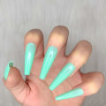 Miniatyrbillede 5 af 6: 24 stk. Dyb Nude Ren Farve Ballerina Lang Kiste Glansende Falske Negle Tryk på Negle Falske Spidser Manicure til Kvinder og Piger