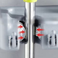 Miniatyrbillede 3 af 5: Kostestativ med 5 Holdestillinger & 6 Kroge, Nem Vægmontering Opbevaring til Organisering af Garage eller Skab