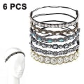 Miniatyrbillede 1 af 8: 6 stk Rhinestone Elastiske Pandebånd, Krystal Rhinestone Pandebånd