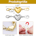 Miniatyrbild 5 av 5: 6 st hjärtformade förlängningskedjor - guld+silver