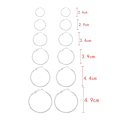 Miniatyrbild 2 av 5: 6 par/set Dammode Stora Creolörhängen Legering Stora Loop Cirkel Örhängen (Silver)