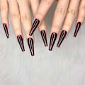 Miniatyrbillede 4 af 6: 24 stk Vinrød Ren Farve Ballerina Lang Kiste Glansfulde Falske Negle Tryk på Negle Falske Spidser Manicure til Kvinder og Piger