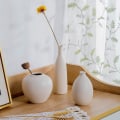 Miniatyrbillede 5 af 8: Keramisk Vase Sæt af 3, Små Blomster Vaser til Rustik Hjem
