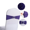 Miniatyrbild 4 av 5: Stolsöverdrag Stretch Band med Spänne Slider Sashes Båge Bröllop B