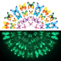 Miniatyrbillede 1 af 7: 96 Stykker Butterfly Vægstickers, Gløder i Mørket Sommerfugle Dekoration