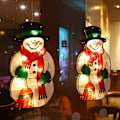 Miniatyrbild 3 av 5: Julbelysning Dekoration, Unik Tryckt PVC Material Snögubbe Silhuett, Sugkopp Design För Enkel Montering, Varmt Ljus LED Fönsterhängande Lampa