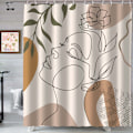 Pikkukuva 5 / 8: Abstrakti Nainen Suihkuverho Moderni Boho Mid Century