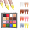 Miniatyrbild 1 av 7: Nagelpulverset, 16 färger pigment solid iriserande neon