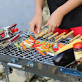 Miniatyrbillede 5 af 5: 10 stk. Grillspyd med Træhåndtag i Rustfrit Stål