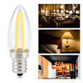 Pikkukuva 6 / 8: 10 kpl E12 Pitkä Filamentti Pieni LED-Lamput Himmennettävä Lamppu 1,5W AC110V Kotivalaistukseen