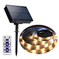 Miniatyrbild 1 av 5: Utomhus LED-ljuslist med solceller, 8 lägen, solcellsdriven, flexibel, vattentät