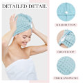 Miniatyrbild 3 av 5: 2-pack mikrofiber snabb torkande hår turban handduk wrap, absorberande