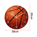 Miniatyrbild 2 av 6: Klocka i form av basketboll - väggklocka med tyst akrylverk