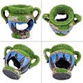 Miniatyrbilde 4 av 5: Simulert Vase Akvariumdekor, Simulert Harpiksvase Skjulested Fiskedam Akvarium Ornamenter Dekor (grønn) (1 stk)