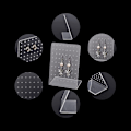 Miniatyrbild 4 av 7: Elegant Örhängesdisplay, Stilren Örhängespresentation Transparent Plexiglas Lutande Baksida Design, Personlig Örhängesorganisatör För Hem Eller Butik (Set