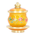 Miniatyrbild 2 av 8: Buddhistisk vattenförsörjningskopp Hem Buddha dyrkan Familj hyllning Heliga förnödenheter Färgad glasyr Liten