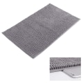 Miniatyrbillede 3 af 8: Skridsikker bademåtte 50x80cm mikrofiber chenille tæppe til badeværelse grå