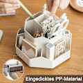 Miniatyrbillede 3 af 5: Roterende Penneholder, Skrivebordsarrangør, 9 Rum, Forbedret Stor Kapacitet 360° Roterbar, Kan Holde Blyanter, Farveblyanter, Diverse Kontorartikler