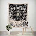 Pikkukuva 6 / 7: Tarot-tähti-seinävaate Seinävaate Psykedeelinen Tapetti