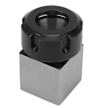 Miniatyrbild 2 av 2: Kvadratisk Collet Chuck Block Silver Kolstål Hög Precision CNC Svarv Verktygshållare ER40