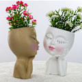 Miniatyrbild 5 av 5: Mannequin Resin Kindstöd Blomkruka Ansikte Blomkruka
