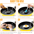 Miniatyrbild 2 av 6: Äggringar, Pannkaksform i rostfritt stål för perfekt formade ägg, Non-stick äggringar för frukostmackor och mer, Mångsidig matlagning