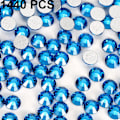 Miniatyrbillede 2 af 5: Krystal Flatback blå rhinestones til neglekunst