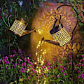 Miniatyrbild 1 av 7: Dekorativ Retro Metall Solarlampa, Utomhus Hängande Lykta med Vattentät Utskuren Design, Varmvita LED-lampor för en Romantisk Atmosfär i Din