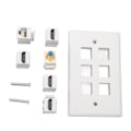 Pikkukuva 2 / 8: Seinäkiinnitettävä 6-porttinen HD Multimedia Interface CAT6 TV F-liitäntä Ethernet-seinäkiinnite kotiin ja toimistoon