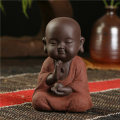 Miniatyrbillede 4 af 4: Buddha Statuer Lille Munk Farve Sand Keramik Hjem Klub