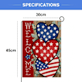 Miniatyrbillede 2 af 5: 4. juli Patriotisk Haveflag 30*45cm, Uafhængighedsdag