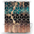 Miniatyrbild 1 av 8: Duschdraperi 180 x 180 cm Grå Marmor Geometriska Duschdraperier
