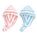 Miniatyrbilde 1 av 5: 2-pak Mikrofiber Hårhåndkle Wrap Turban, Hurtig Tørking Hår Tørking Til