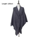 Miniatyrbild 2 av 5: Dam varm sjal wrap öppen framsida poncho cape färgblock