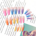 Miniatyrbilde 4 av 7: 24 stk Gradient Farger Regnbue Barn Falske Negl Pre-lim
