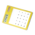Miniatyrbillede 5 af 5: Solcelledrevet lommeregner med touchskærm, 8-cifret LCD-display, bærbar transparent lommeregner til kontor, skole og hjem, gul