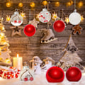Miniatyrbild 3 av 5: Eleganta Charm Splittersäkra Julgranskulor i Plast, Unikt Set med Julgransprydnader för Juldekoration och Bröllop