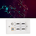 Pikkukuva 1 / 8: Seinäkiinnitettävä 6-porttinen HD Multimedia Interface CAT6 TV F-liitäntä Ethernet-seinäkiinnite kotiin ja toimistoon