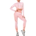 Miniatyrbillede 5 af 6: Træningsdragt til kvinder i 2 dele - Højtaljet leggings og langærmet top