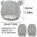 Miniatyrbild 2 av 7: Unisex Baby Toddler Mössa och Vantar Set Vinter Stickad Tjock Varm Mössa Handskar för Baby Pojkar Flickor