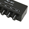 Miniatyrbillede 8 af 8: Stereo Mixer 4 indgange 1 udgang Uafhængig Volumenkontrol 3,5 mm Mini Lydmixer til Hovedtelefonforstærker PC